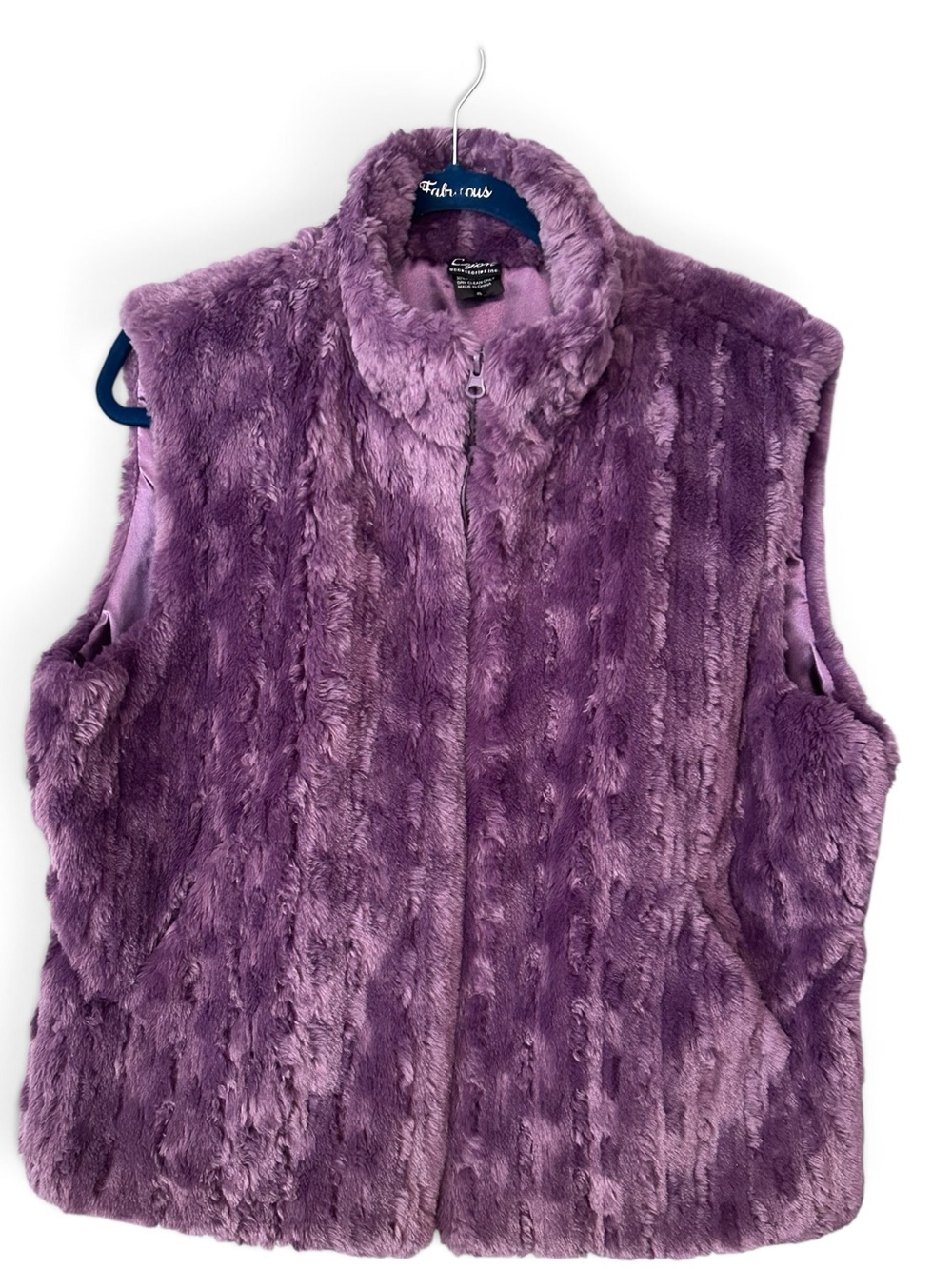 Cejon Women’s Purple Faux Fur Vest Size XL